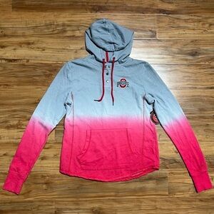 Ohio State Buckeye Colosseum Aurelia Dip-Dye 1/4 Snap‎ Pullover Hoodie SMALL NWT